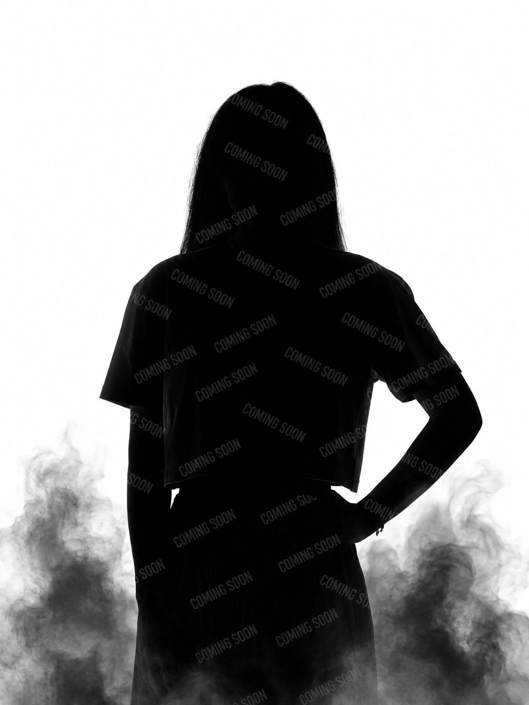 Oversized Cropped Black Woman T-shirt