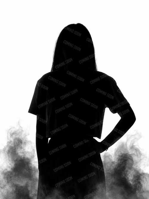Oversized Cropped Black Woman T-shirt