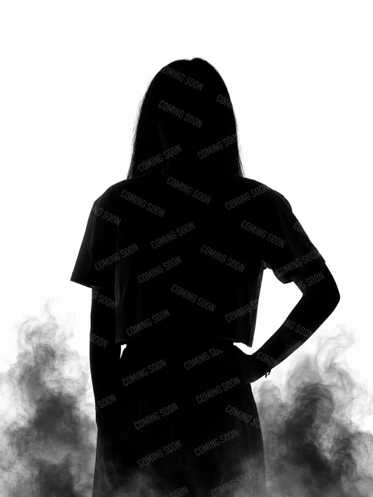Oversized Cropped Black Woman T-shirt